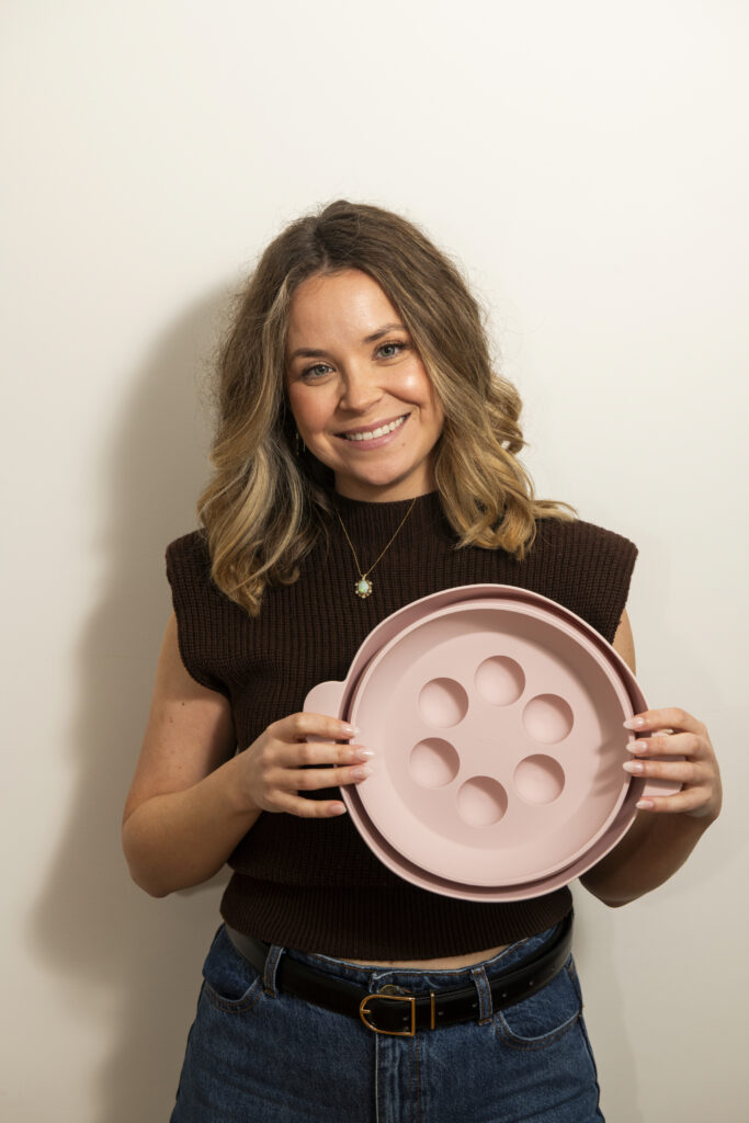 FaceDip bowl creator holding bowl